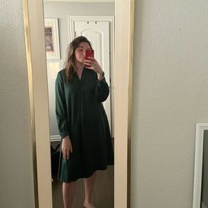 Satin green shift dress xxl